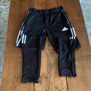 Adidas Black Sweatpants with Signature Stripes